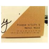 4 Set of Wall Decor - Vertical White Wood Signs