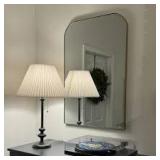 24" x 36" Infinity Mantle Wall Mirror Black - Threshold™: Rust-Resistant, Rounded Top, Wall Mount