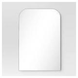 24" x 36" Infinity Mantle Wall Mirror Black - Threshold™: Rust-Resistant, Rounded Top, Wall Mount