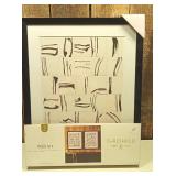 16"x20" Patterned Lines Abstract Framed Arts Black - Threshold 2pc