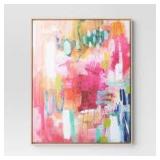 24" x 30" Colorful Collage by Amira Rahim Framed Wall Canvas - Threshold