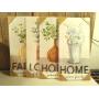 4 Set of Wall Decor - Vertical White Wood Signs