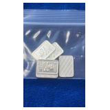 5 1 gram Skull and cross bones silver Bars