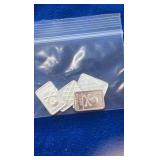 5 1 gram Skull and cross bones silver Bars
