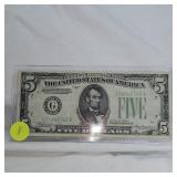 1934A $5 Federal Reserve Note AU Plus