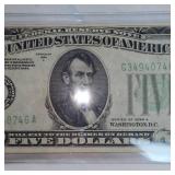 1934A $5 Federal Reserve Note AU Plus