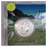 1999 $1 Silver Kangaroo Reverse Frosted UNC from Royal Mint