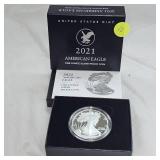 2021 1oz Silver Eagle "Proof" Coin in Mint Box