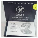2021 1oz Silver Eagle "Proof" Coin in Mint Box