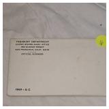 1969 US Mint Set UNC, Unopened Envelope, Silver