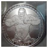 2022 1oz Silver Back Gorilla Coin