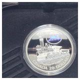 2001 $20 Canadian Silver Locamotive