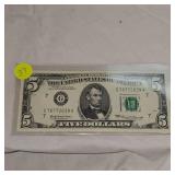 1969 $5 Federal Reserve Note UNC