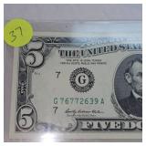 1969 $5 Federal Reserve Note UNC