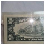 1963 A $10 Federal Reserve Note UNC