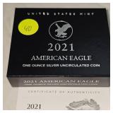 2021 $1 Silver Eagle, UNC