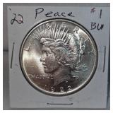1922 Peace $1 BU, Very Crisp
