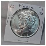 1922 Peace $1 BU, Very Crisp