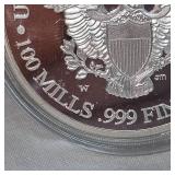 2013 Silver Eagle 100 Mills .999 Fine SIlver