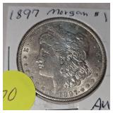 1897 Morgan $1 AU Plus