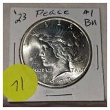 1923 Peace $1 BU