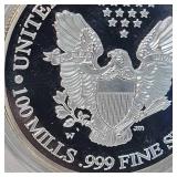 2013 Silver Eagle 100 Mills, .999 Silver Coin