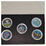 2007 P Colored Washington 25c, 5 Coin Set