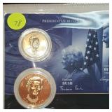 2020 $1 Pres Bush and Barbara Bush Medal Spouse Set