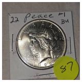 1922 Peace $1 BU