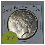 1923 S Peace $1 UNC