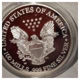 2013 Silver Eagle 100 Mills .999 Fine Silver