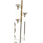 Vintage Tension Pole Light Fixture with Milk Glass Shades