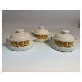 MISPRINT! Lot of (3) Capri Bake Serve ’n Store Stoneware Casserole Dishes