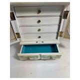 Musical Jewelry Box With Turquoise Interior, Made in Japan, Plays The Theme Song From The Godfather Movie