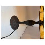 Lot of (2) Slag Glass Shade Table Lamps