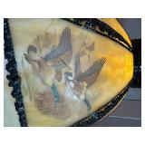 Lot of (2) Slag Glass Shade Table Lamps