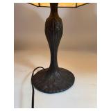 Lot of (2) Slag Glass Shade Table Lamps