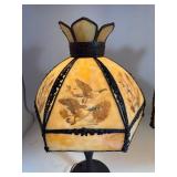 Lot of (2) Slag Glass Shade Table Lamps