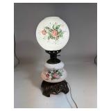 Antique Milk Glass Hurricane Style Lamp