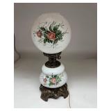 Antique Milk Glass Hurricane Style Lamp