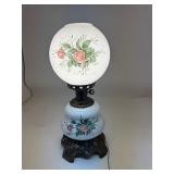 Antique Milk Glass Hurricane Style Lamp