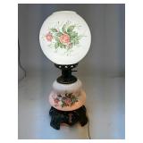 Antique Milk Glass Hurricane Style Lamp