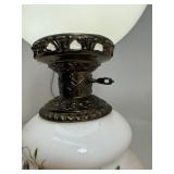 Antique Milk Glass Hurricane Style Lamp