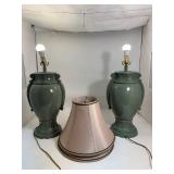 Lot of (2) Green Lamps