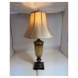 Vintage Amber Fluted Glass Urn Style Lamp