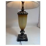 Vintage Amber Fluted Glass Urn Style Lamp