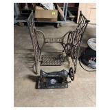 Singer Cast Iron Sewing Machine Base & Sewing Machine