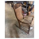 Wicker Seat Wooden Rocking Chair