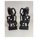 Cambodian Divine Dancer Apsara Statues - Wood