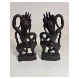 Cambodian Divine Dancer Apsara Statues - Wood